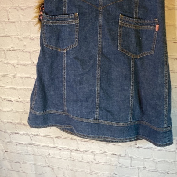 Oilily Girls Bohemian Jean Denim Wrap Dress with Faux Fur Collar Size 12Y - Picture 13 of 15